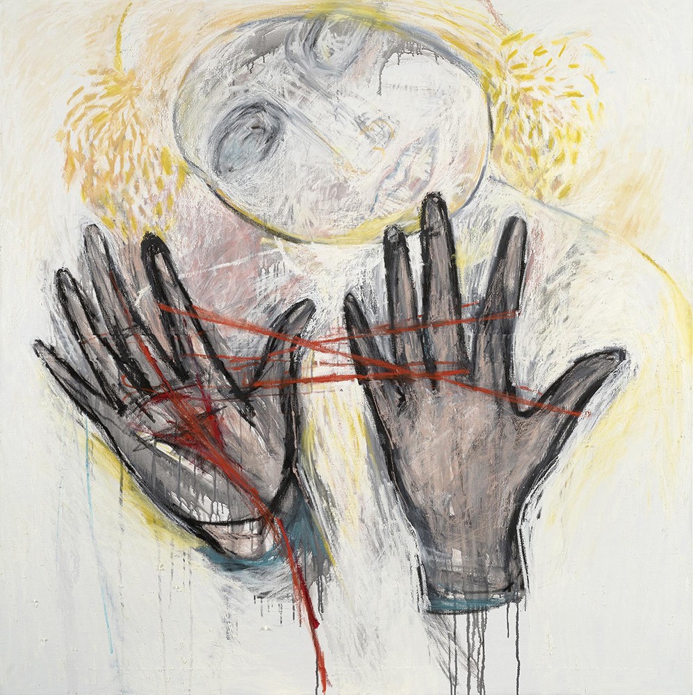 Коларићу, панићу, уље на платну, 150 × 150 цм, 2018.